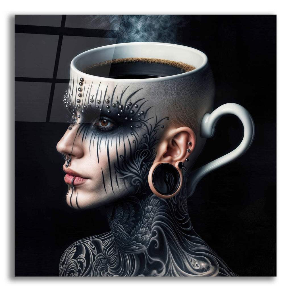 Coffee Brain by Rey Klimt acrylic glass wall art