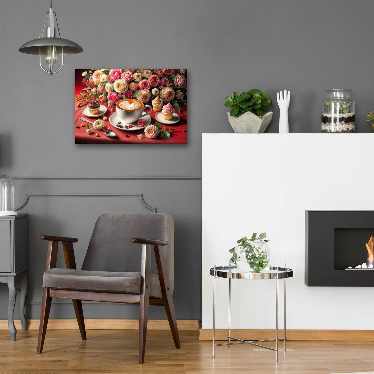 Coffee Red Still Life by Rey Klimt - 24x16 acrylic wall art in a room