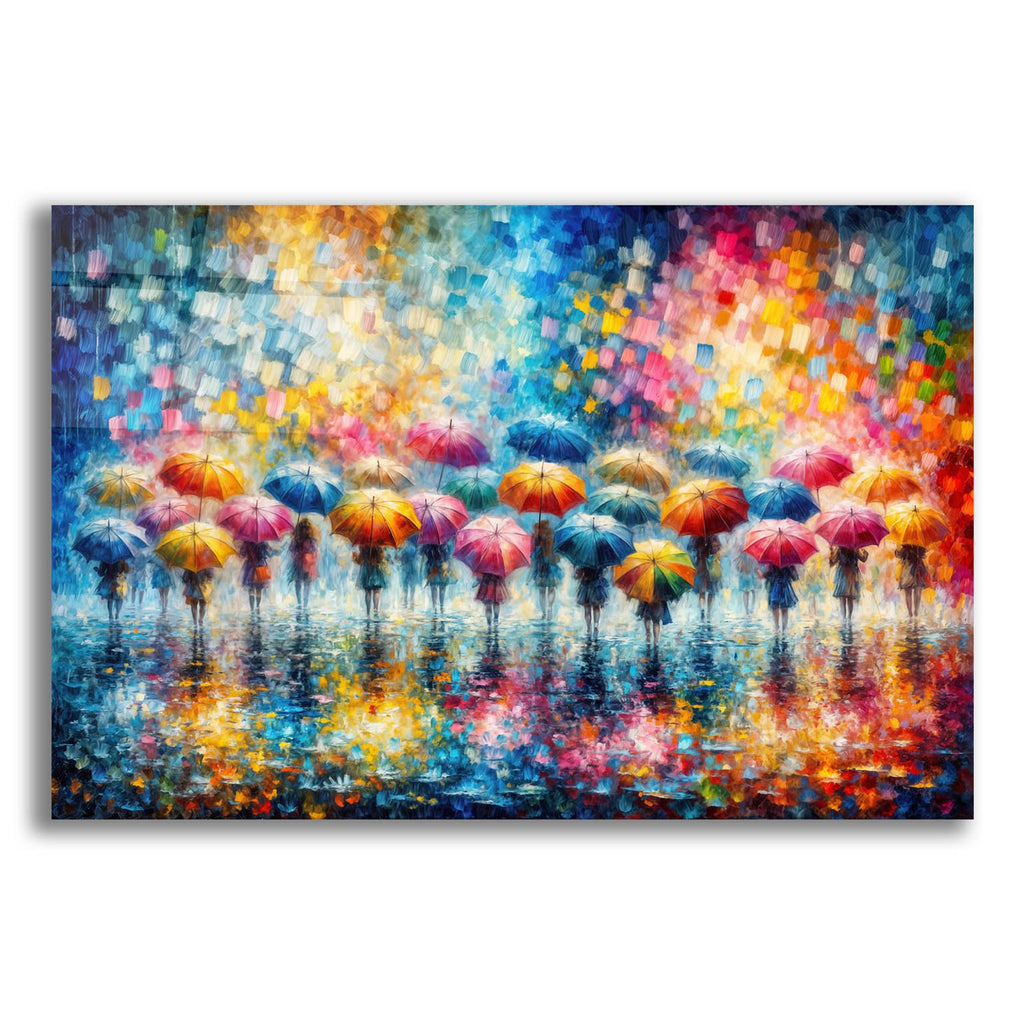 Colorful Umbrellas 1 by Rey Klimt acrylic glass wall art