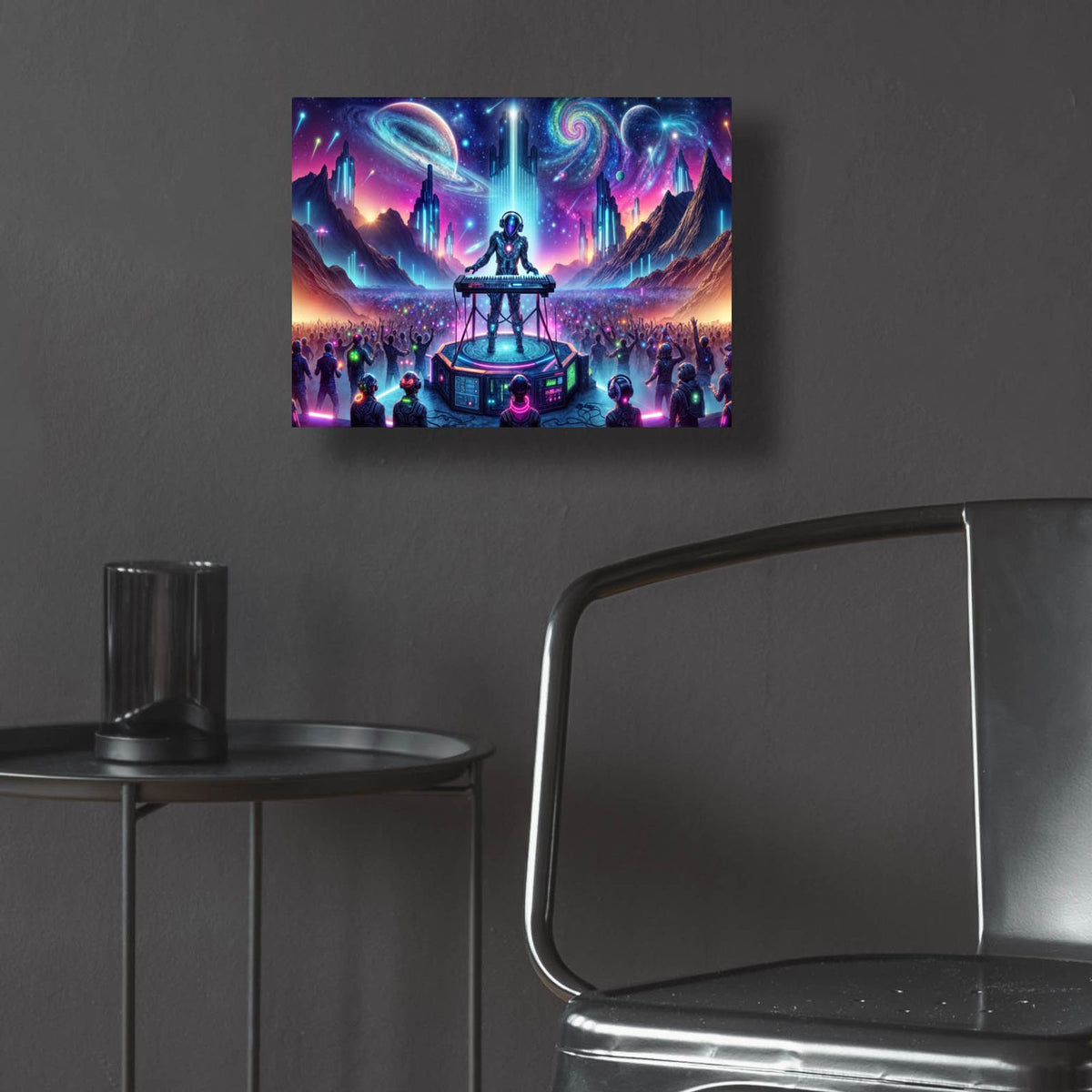 Cosmic Dj by Rey Klimt - 16x12 acrylic wall art in a room