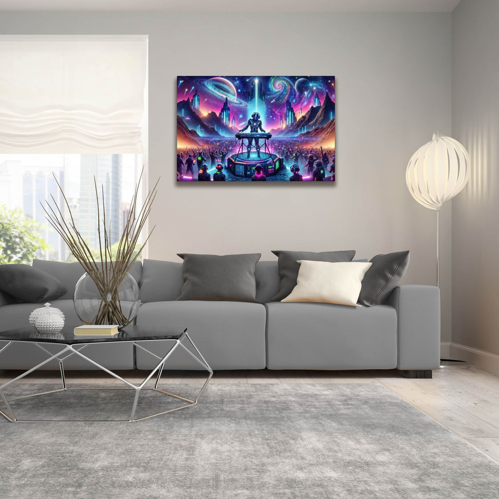 Cosmic Dj by Rey Klimt - 36x24 acrylic wall art in a room
