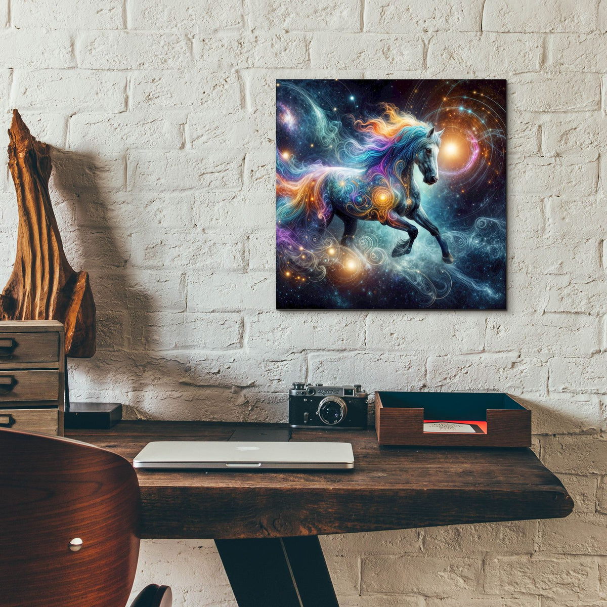 Cosmic Horse 1 by Rey Klimt - 12x12 acrylic wall art in a room