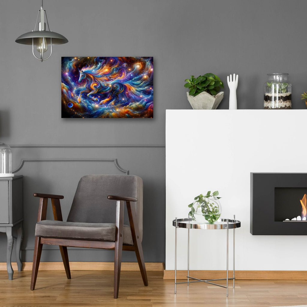 Cosmic Horse 3 by Rey Klimt - 24x16 acrylic wall art in a room