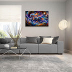 Cosmic Horse 3 by Rey Klimt - 36x24 acrylic wall art in a room