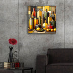 Cubist Bottles And Lemons by Rey Klimt - 24x24 acrylic wall art in a room