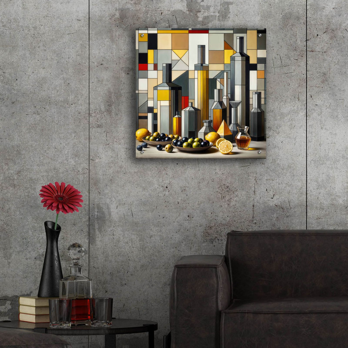 Cubist Still Life by Rey Klimt - 24x24 acrylic wall art in a room