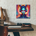 Cyber Bunny Girl by Rey Klimt - 12x12 acrylic wall art in a room
