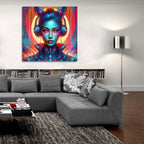 Cyber Bunny Girl by Rey Klimt - 36x36 acrylic wall art in a room