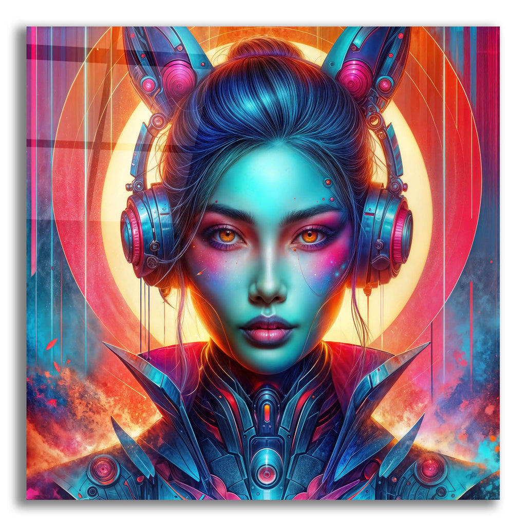 Cyber Bunny Girl by Rey Klimt acrylic glass wall art
