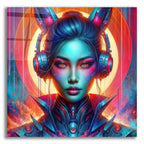 Cyber Bunny Girl by Rey Klimt acrylic glass wall art