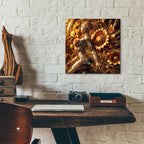 Cyber Girl And Sunflowers by Rey Klimt - 12x12 acrylic wall art in a room