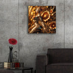 Cyber Girl And Sunflowers by Rey Klimt - 24x24 acrylic wall art in a room