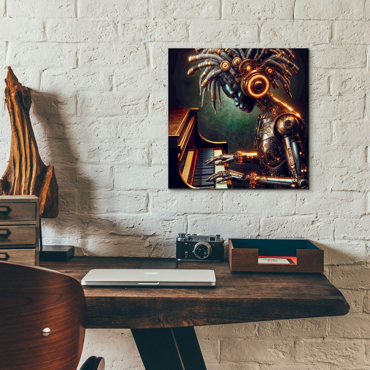 Cyber Music by Rey Klimt - 12x12 acrylic wall art in a room