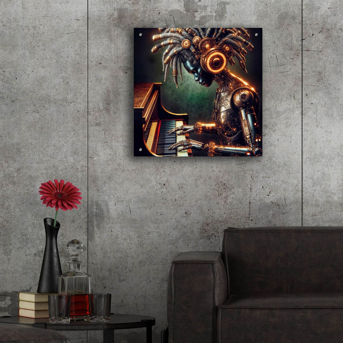 Cyber Music by Rey Klimt - 24x24 acrylic wall art in a room