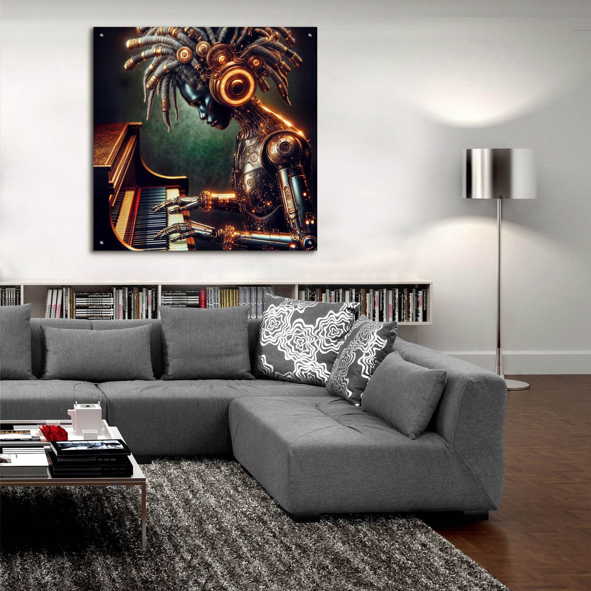 Cyber Music by Rey Klimt - 36x36 acrylic wall art in a room