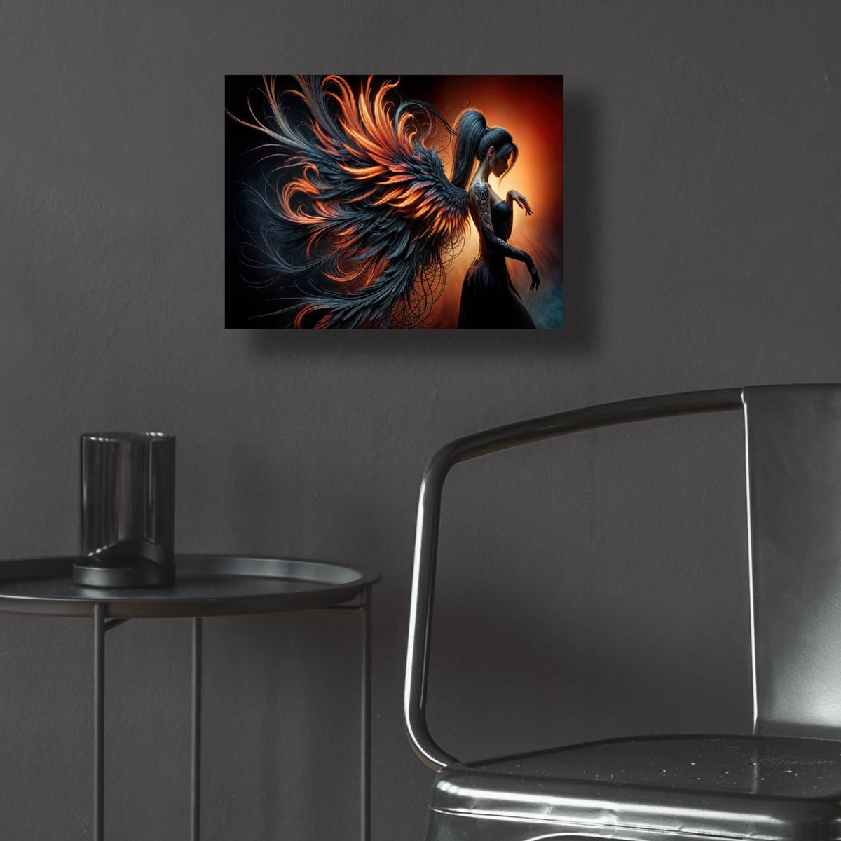 Dance With Feathers by Rey Klimt - 16x12 acrylic wall art in a room
