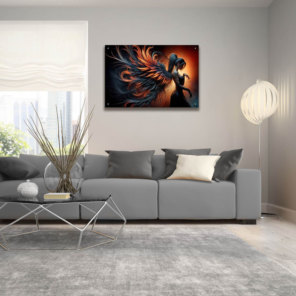 Dance With Feathers by Rey Klimt - 36x24 acrylic wall art in a room