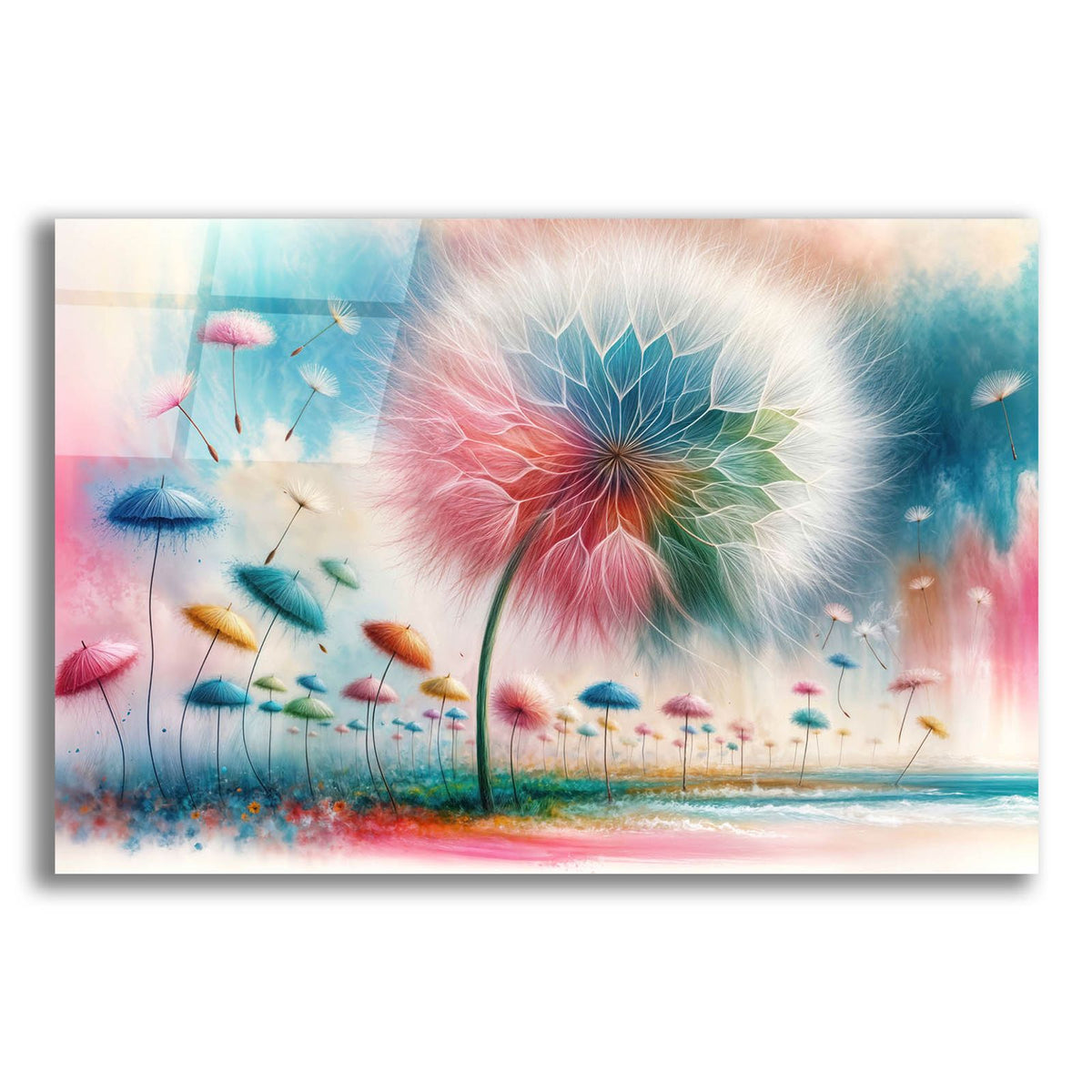 Dandelion Fly Away 4 by Rey Klimt acrylic glass wall art