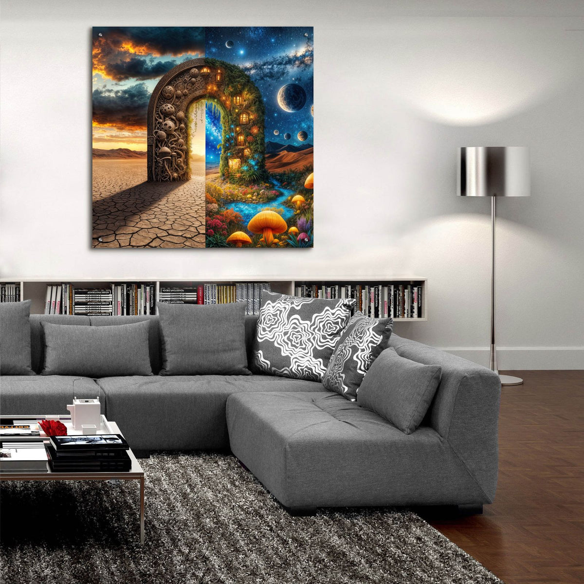 Divided Oasis by Rey Klimt - 36x36 acrylic wall art in a room