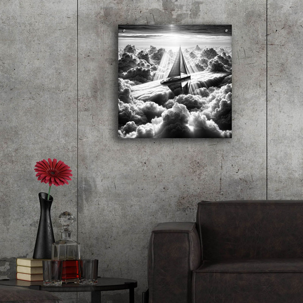 Dream Sail B&w 2 by Rey Klimt - 24x24 acrylic wall art in a room