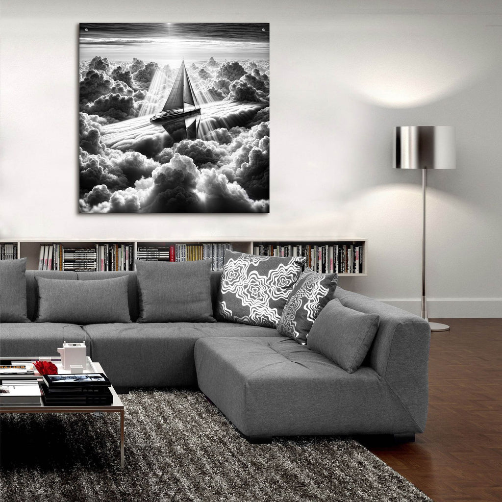 Dream Sail B&w 2 by Rey Klimt - 36x36 acrylic wall art in a room