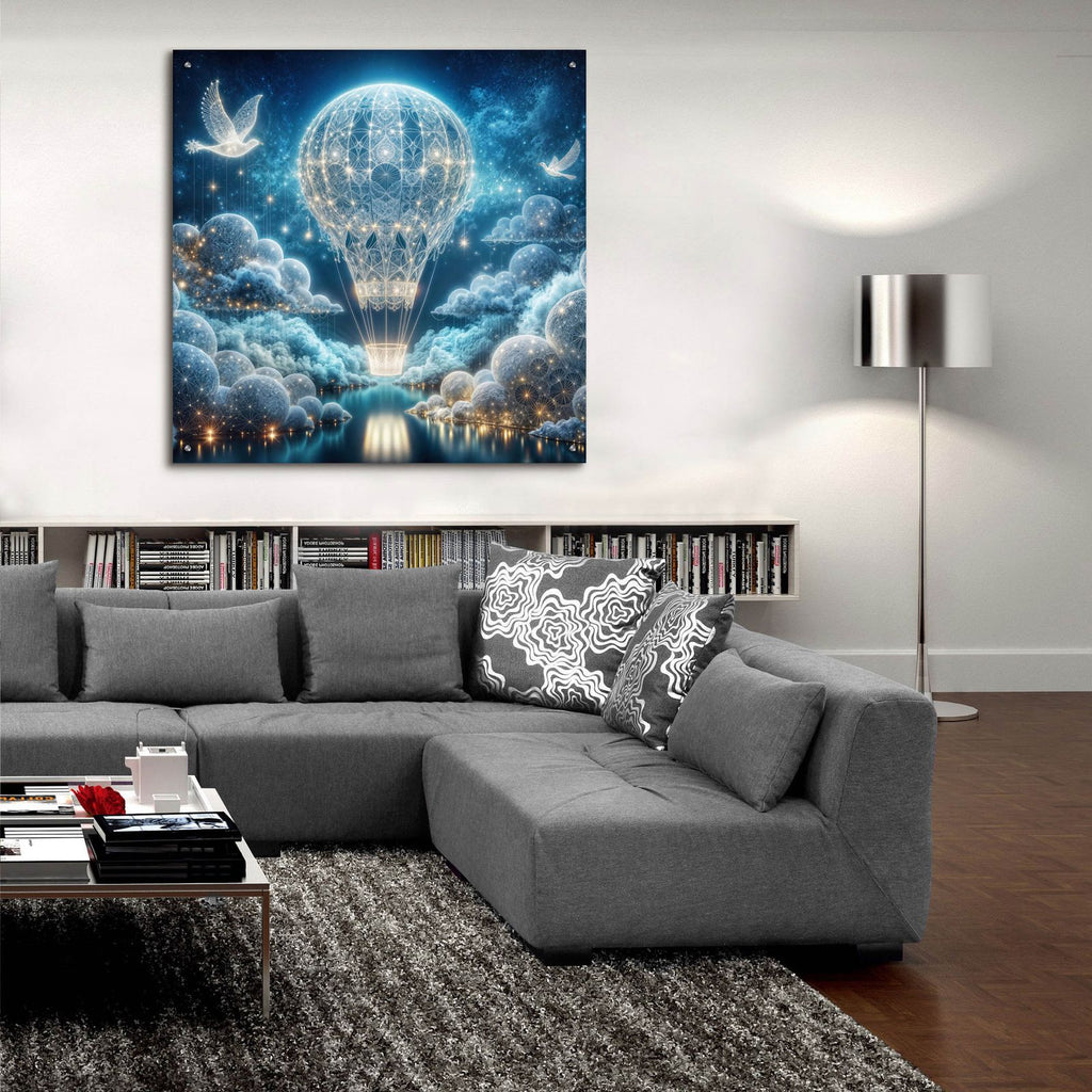 Dreamy Baloon Flight by Rey Klimt - 36x36 acrylic wall art in a room