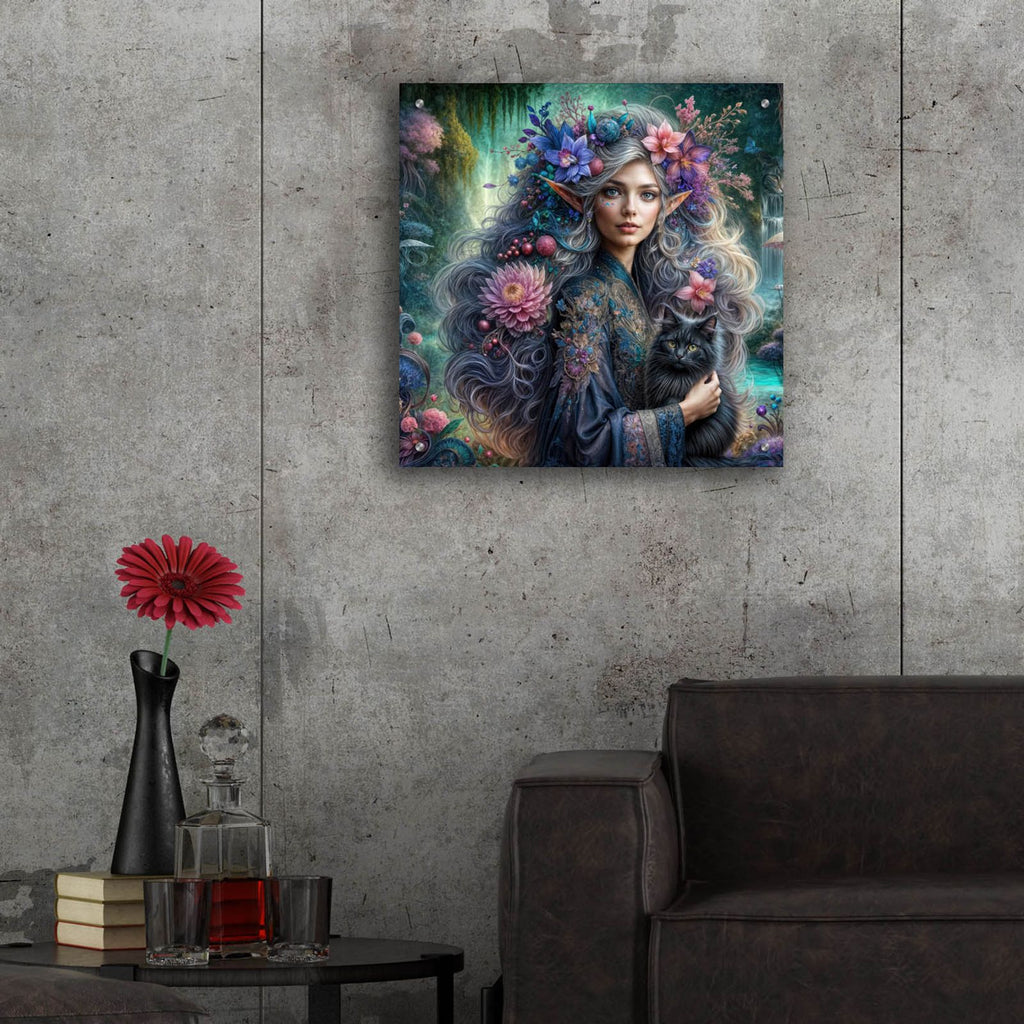 Fairy And Cat by Rey Klimt - 24x24 acrylic wall art in a room