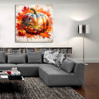Fall Pumpkin Theme 3 by Rey Klimt - 36x36 acrylic wall art in a room