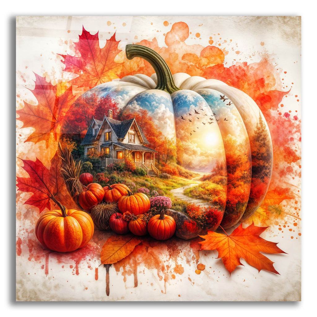 Fall Pumpkin Theme 3 by Rey Klimt acrylic glass wall art