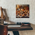 Fall Table Pumpkings by Rey Klimt - 12x12 acrylic wall art in a room