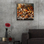 Fall Table Pumpkings by Rey Klimt - 24x24 acrylic wall art in a room