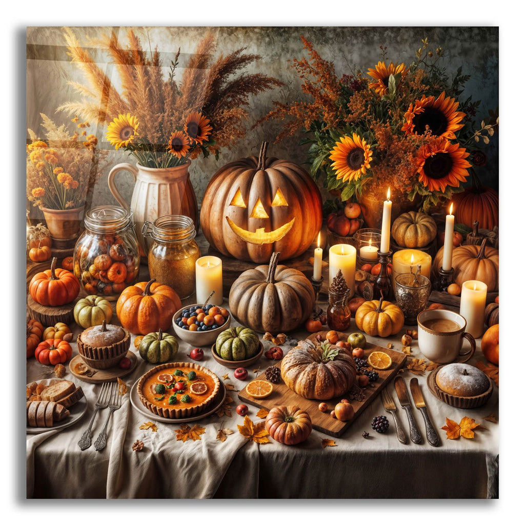 Fall Table Pumpkings by Rey Klimt acrylic glass wall art