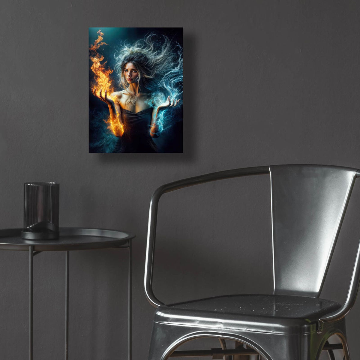 Flame And Water by Rey Klimt - 12x16 acrylic wall art in a room