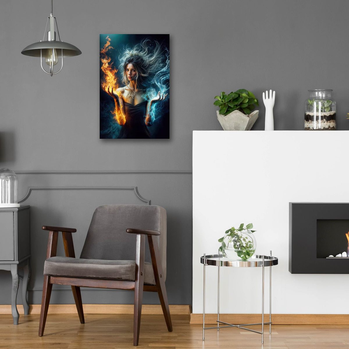 Flame And Water by Rey Klimt - 16x24 acrylic wall art in a room