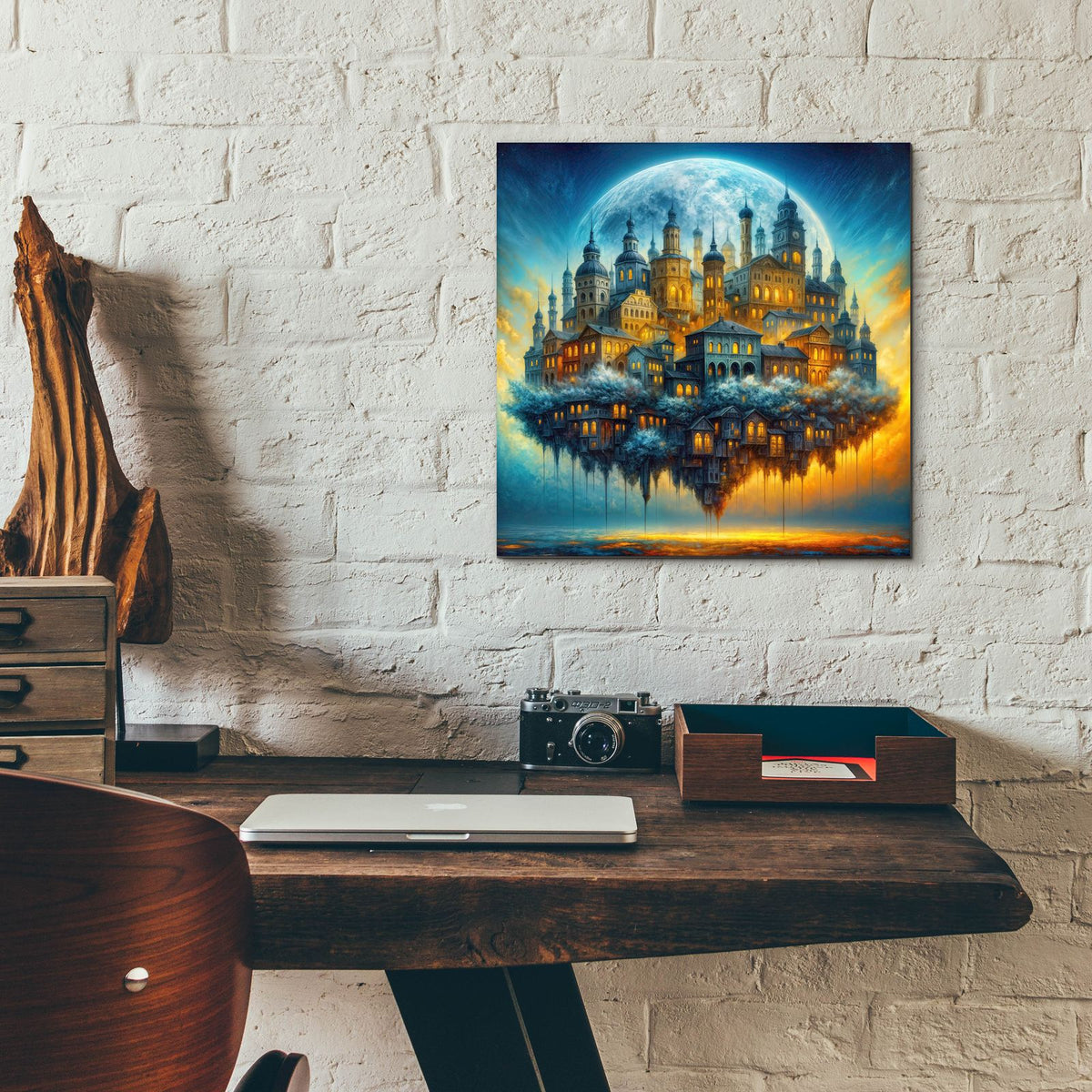 Floating City by Rey Klimt - 12x12 acrylic wall art in a room