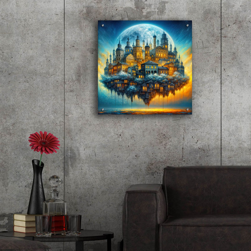 Floating City by Rey Klimt - 24x24 acrylic wall art in a room