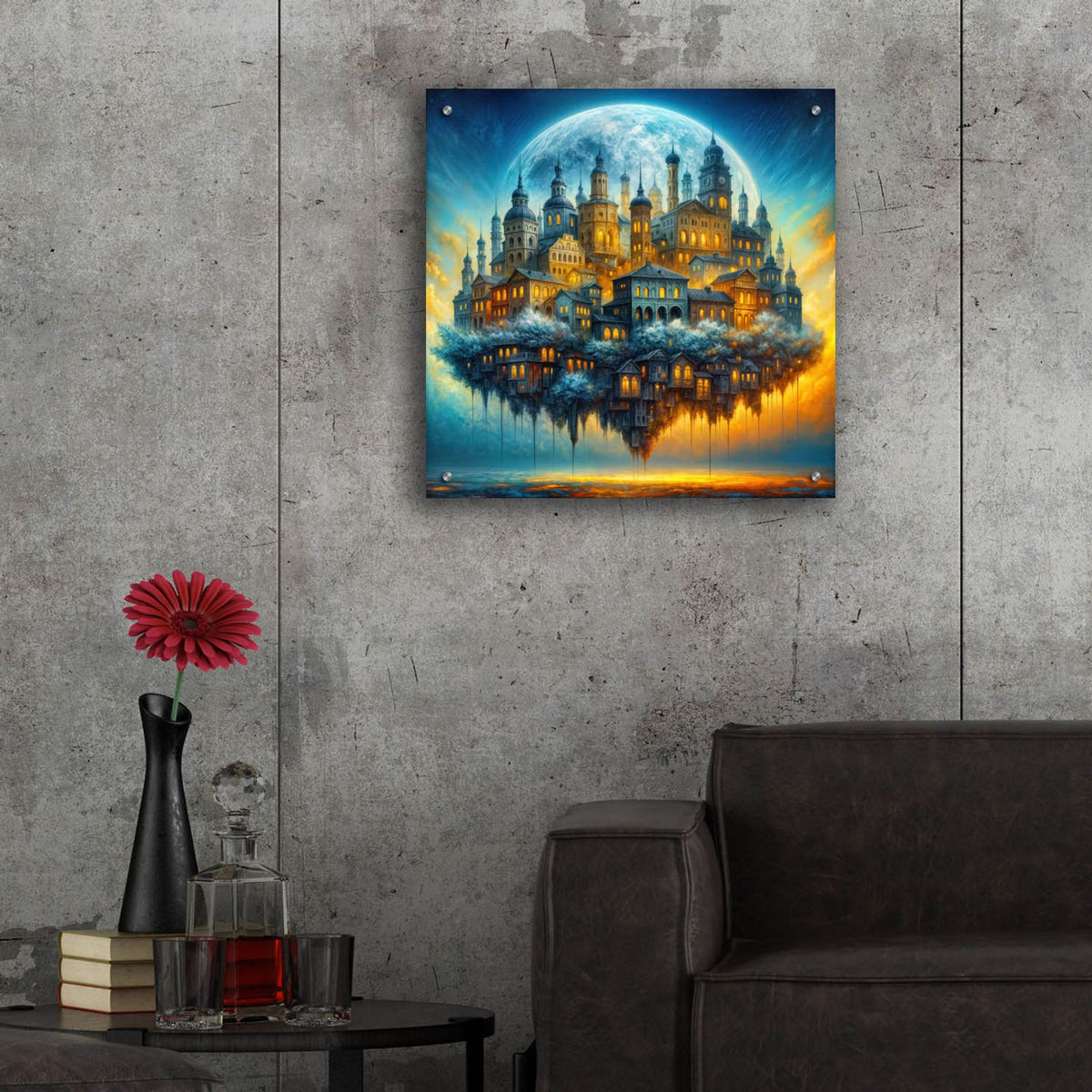 Floating City by Rey Klimt - 24x24 acrylic wall art in a room