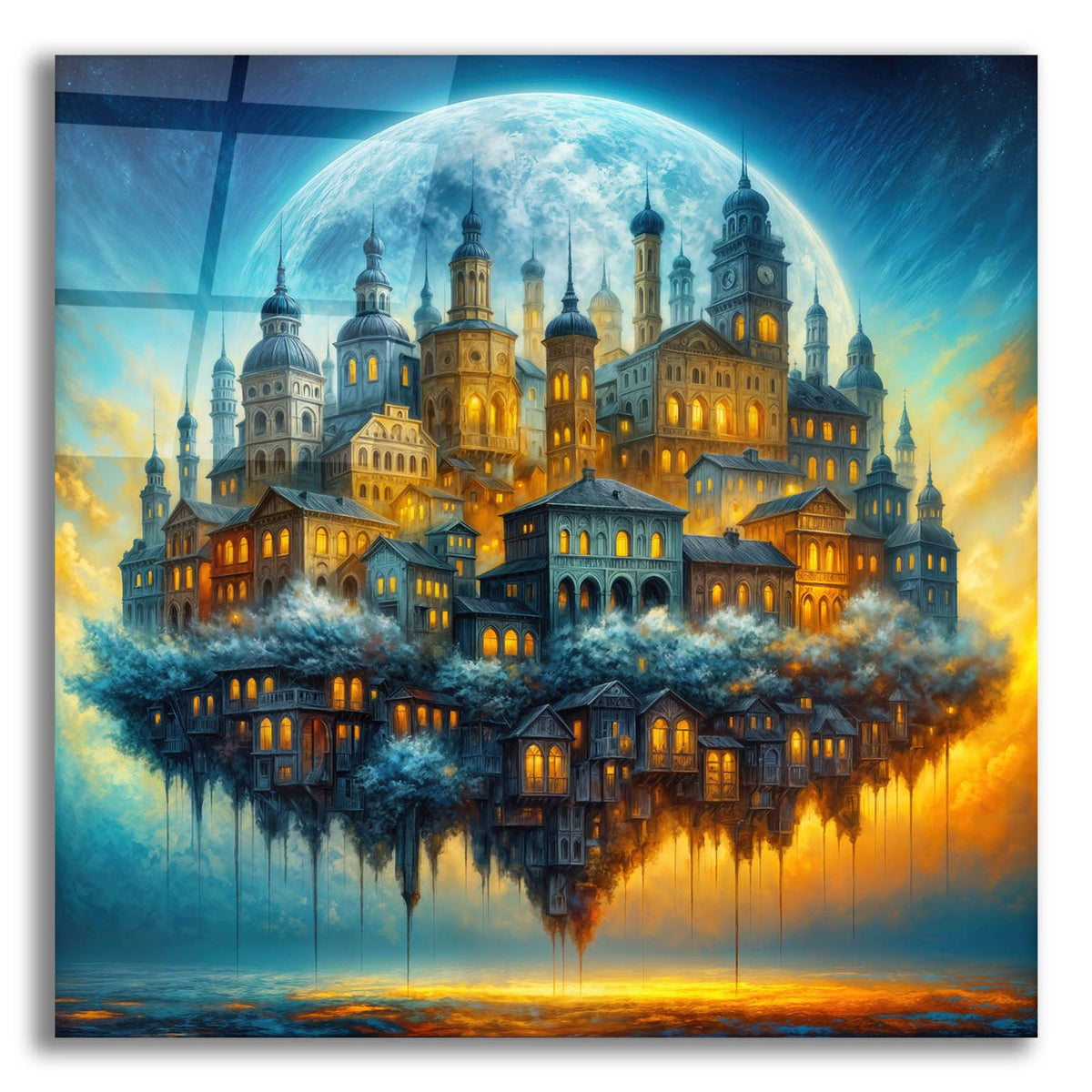 Floating City by Rey Klimt acrylic glass wall art