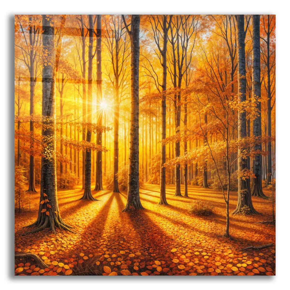 Golden Fall Landscape 3 by Rey Klimt acrylic glass wall art