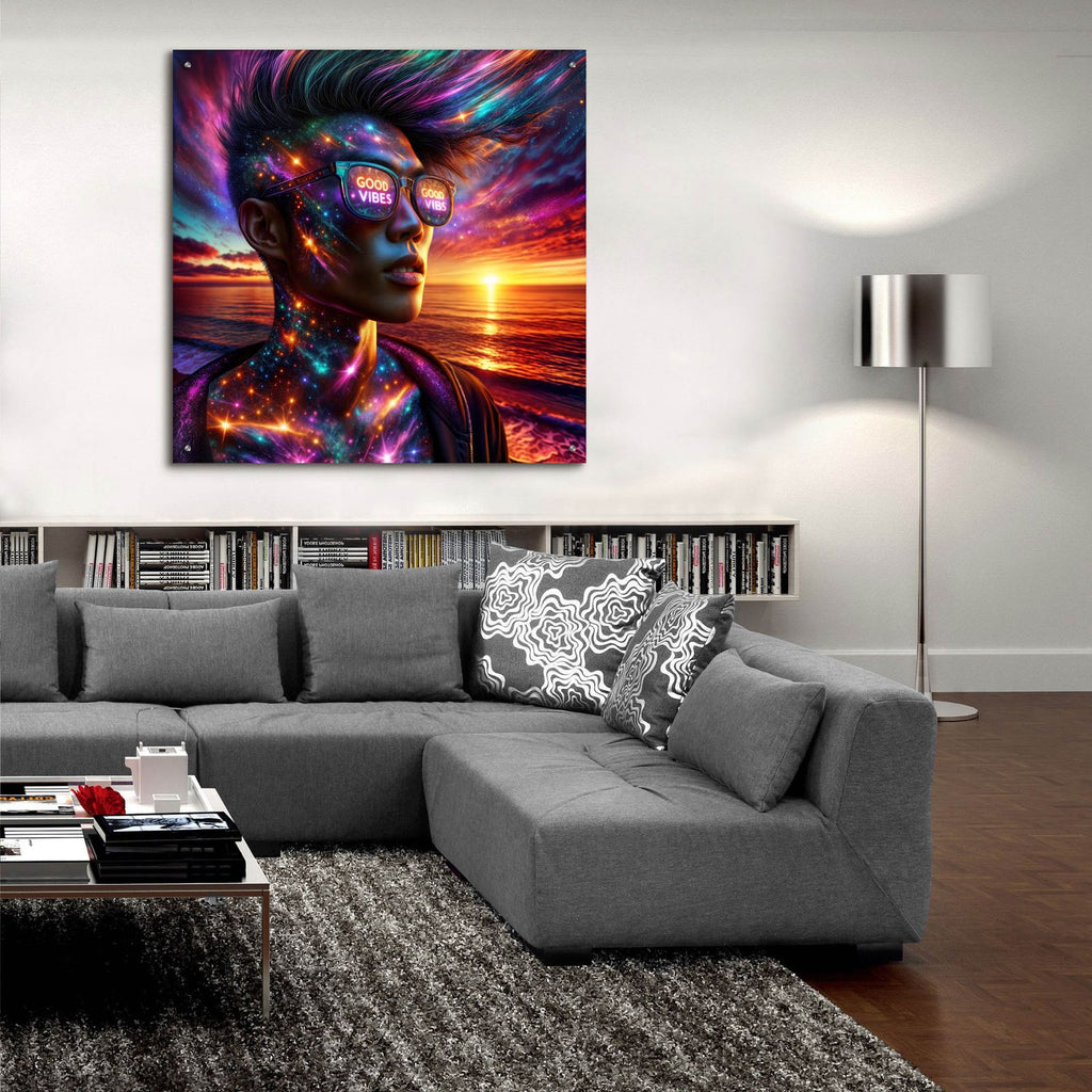 Good Vibes Sunset by Rey Klimt - 36x36 acrylic wall art in a room