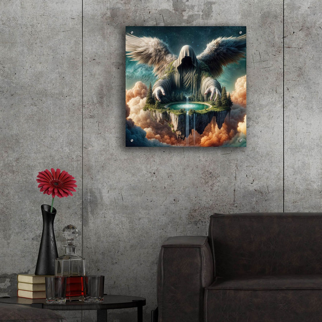 Hands On Creation by Rey Klimt - 24x24 acrylic wall art in a room