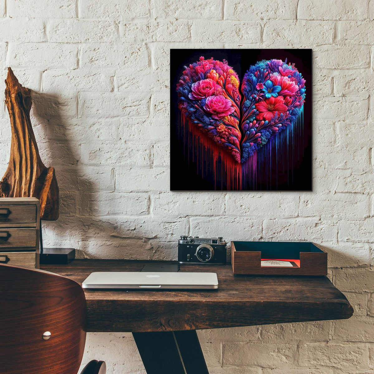 Heart Divided by Rey Klimt - 12x12 acrylic wall art in a room