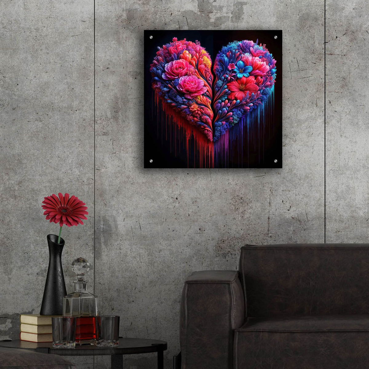 Heart Divided by Rey Klimt - 24x24 acrylic wall art in a room