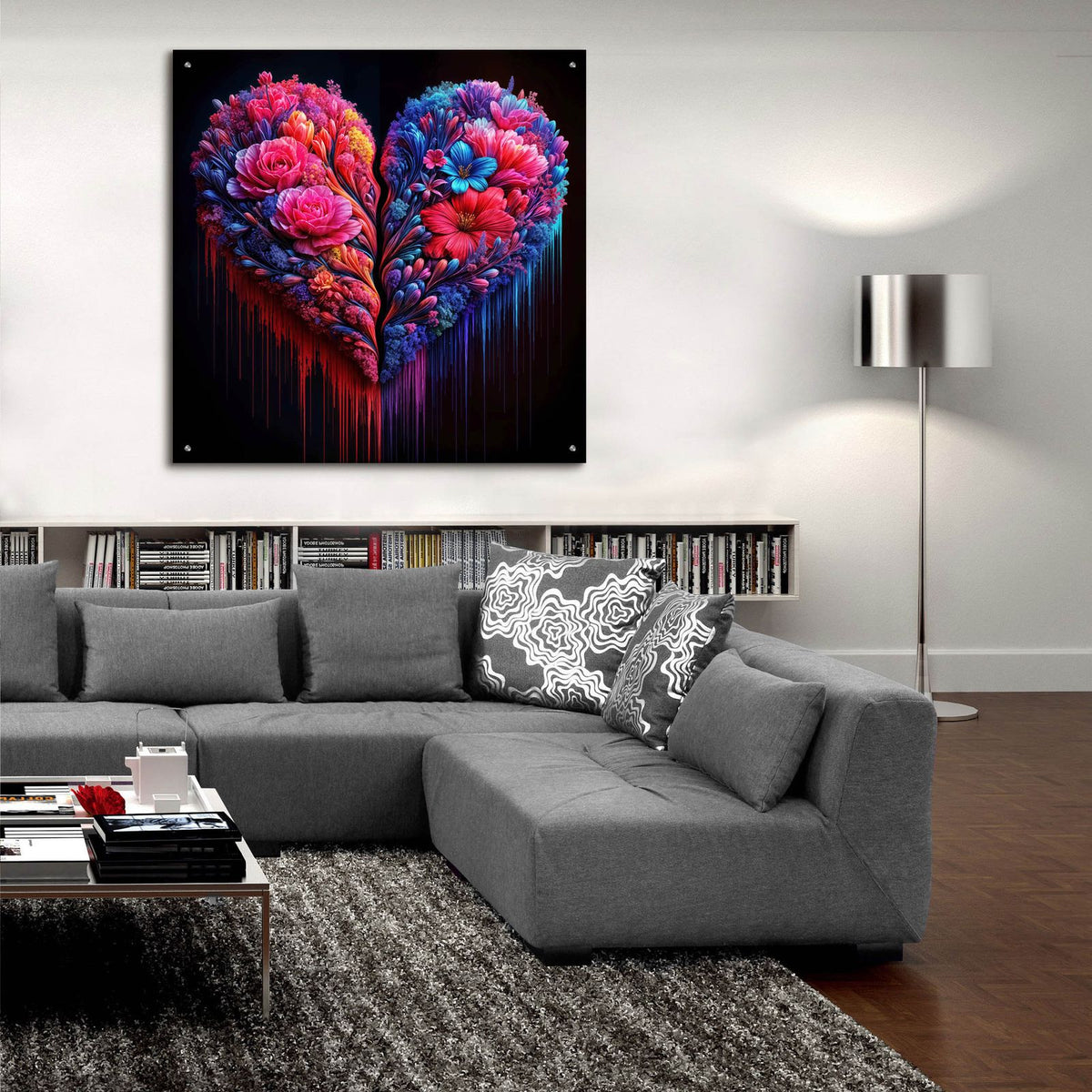 Heart Divided by Rey Klimt - 36x36 acrylic wall art in a room