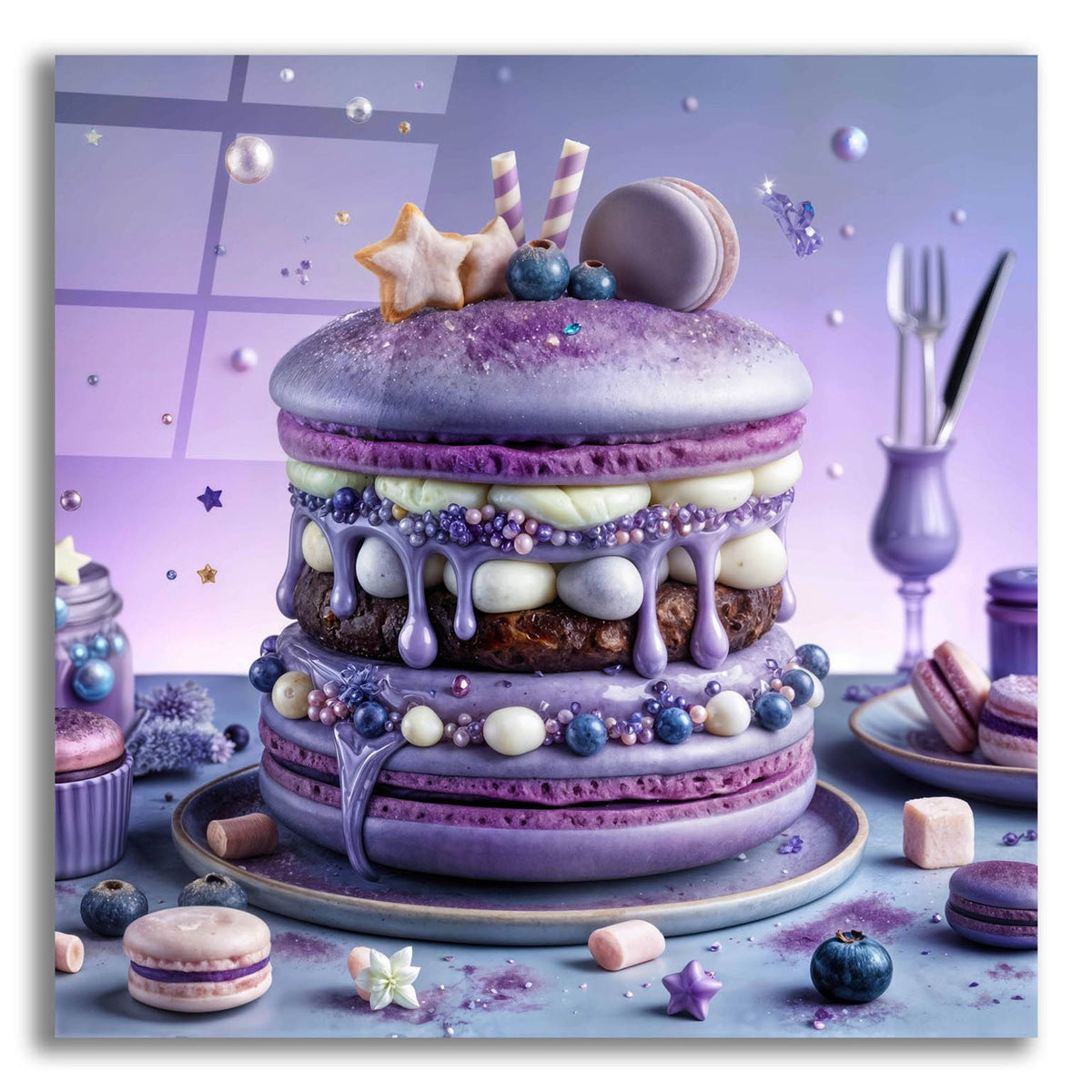 Lavander Burger by Rey Klimt acrylic glass wall art