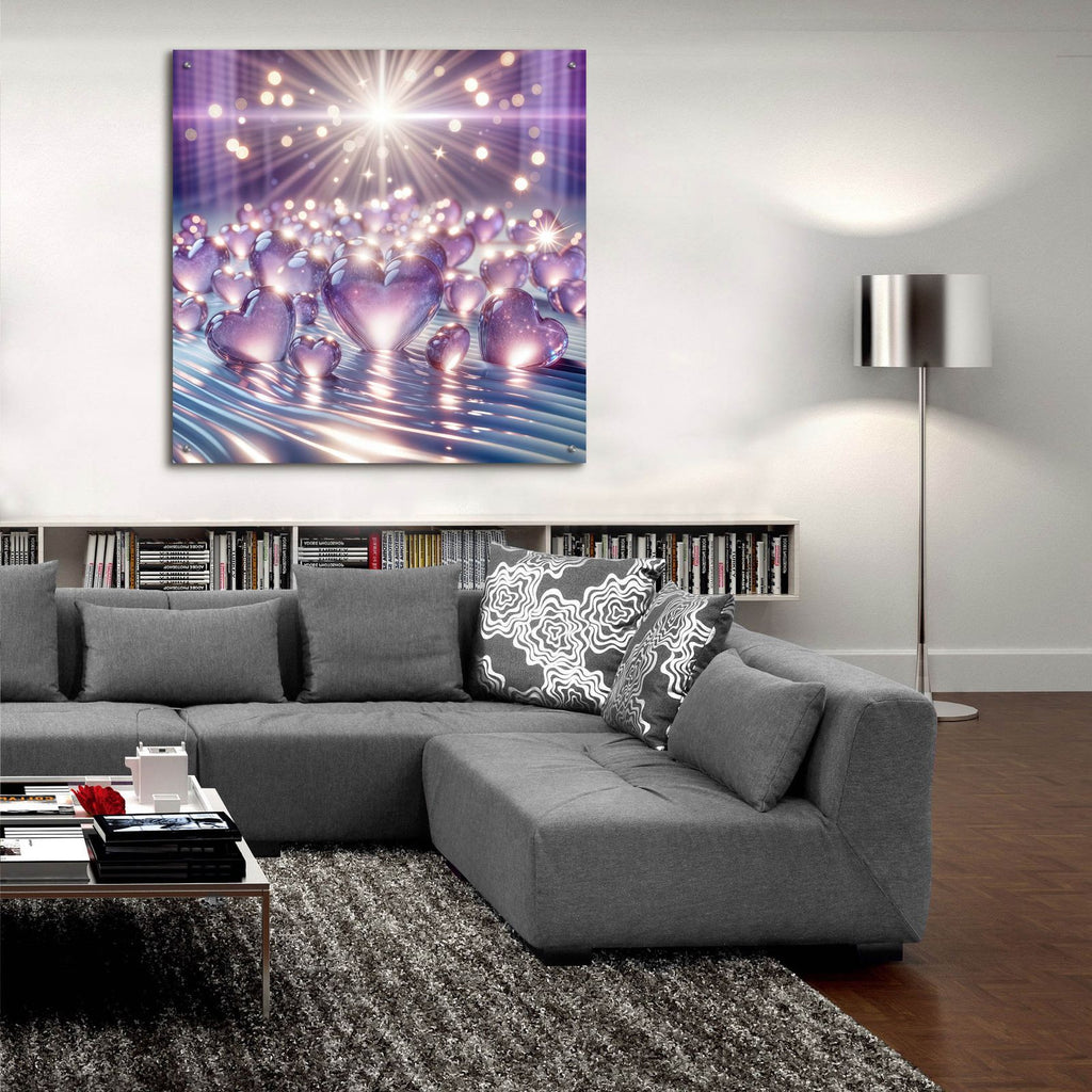 Lavander Hearts by Rey Klimt - 36x36 acrylic wall art in a room