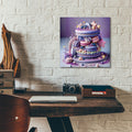Lavander Macaroon Cake by Rey Klimt - 12x12 acrylic wall art in a room