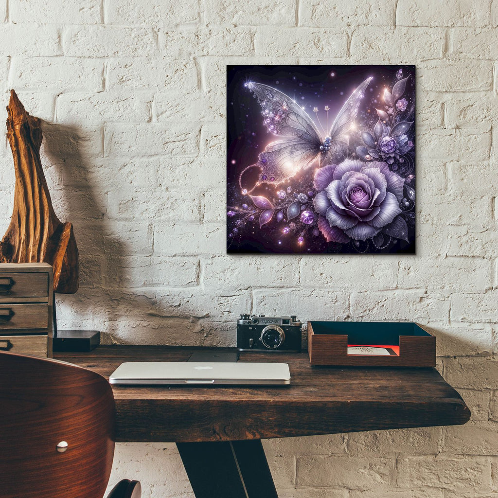 Lavander Rose by Rey Klimt - 12x12 acrylic wall art in a room