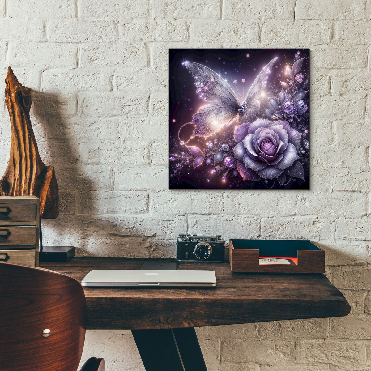 Lavander Rose by Rey Klimt - 12x12 acrylic wall art in a room