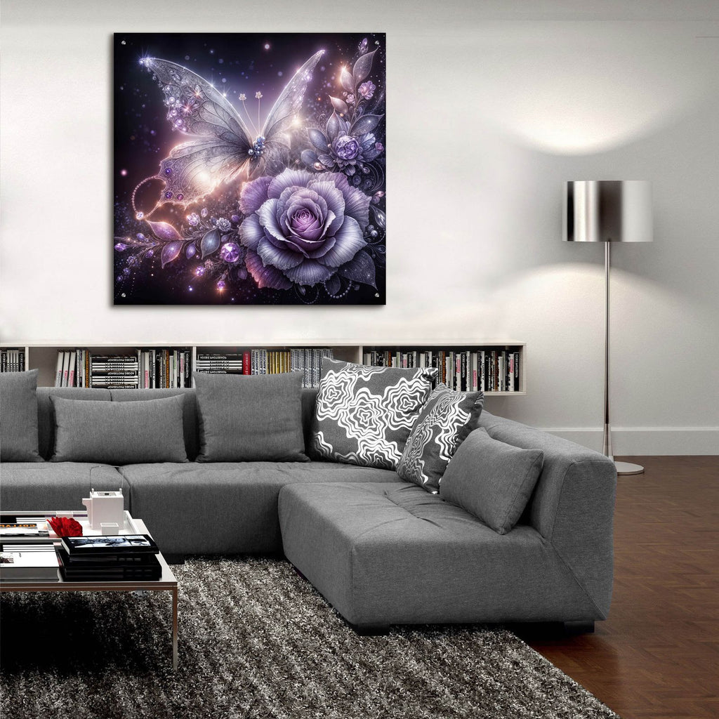 Lavander Rose by Rey Klimt - 36x36 acrylic wall art in a room